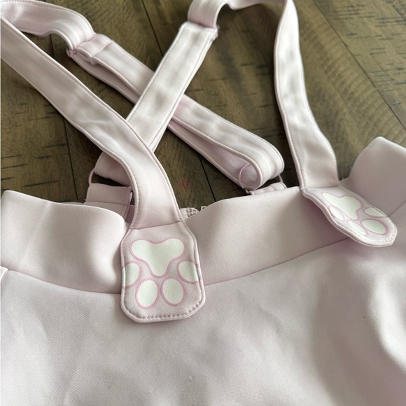 Hot Topic Blush Pink Cat Paw Suspender Skirt - Picture 4 of 9